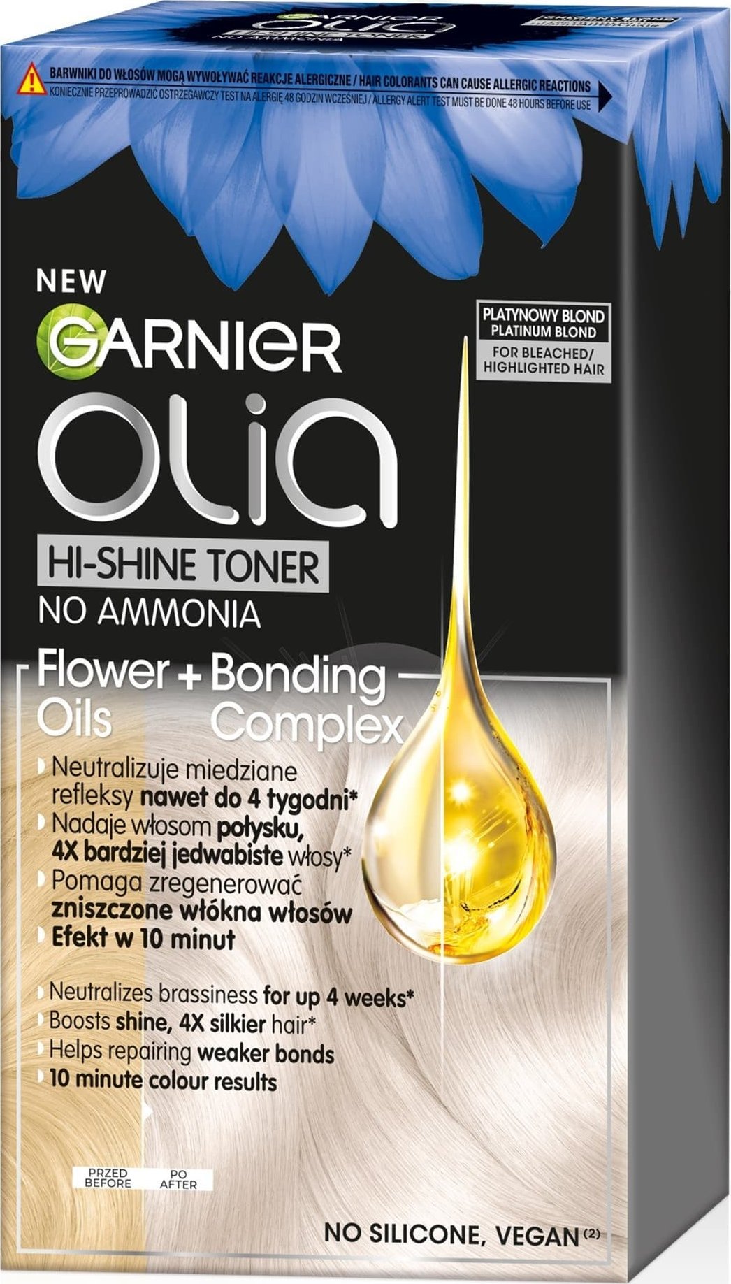 Garnier GARNIER Olia Hi-Shine Toner do włosów blond - Platynowy Blond 1op.