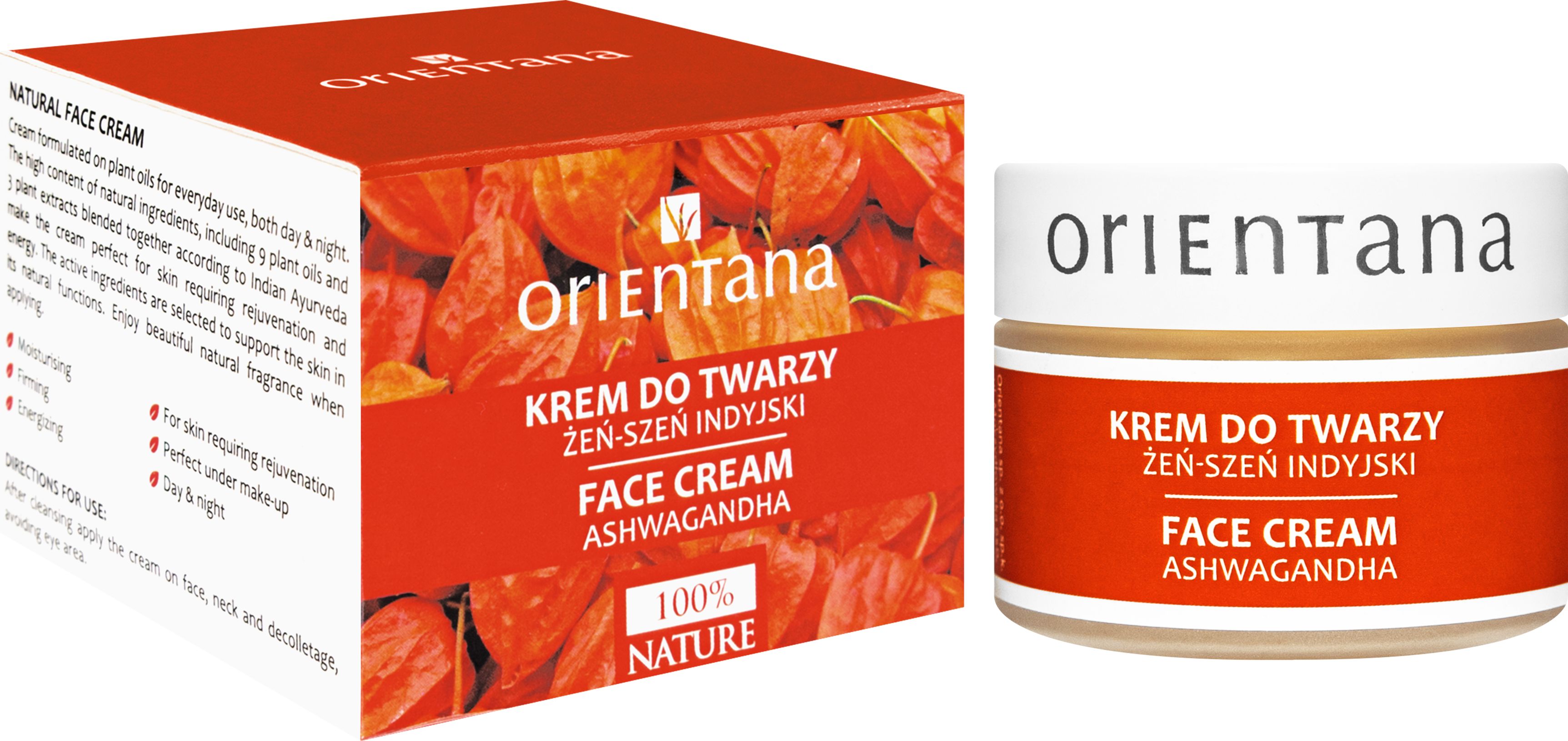 Orientana Krem do twarzy Żeńszeń indyjski 40 g