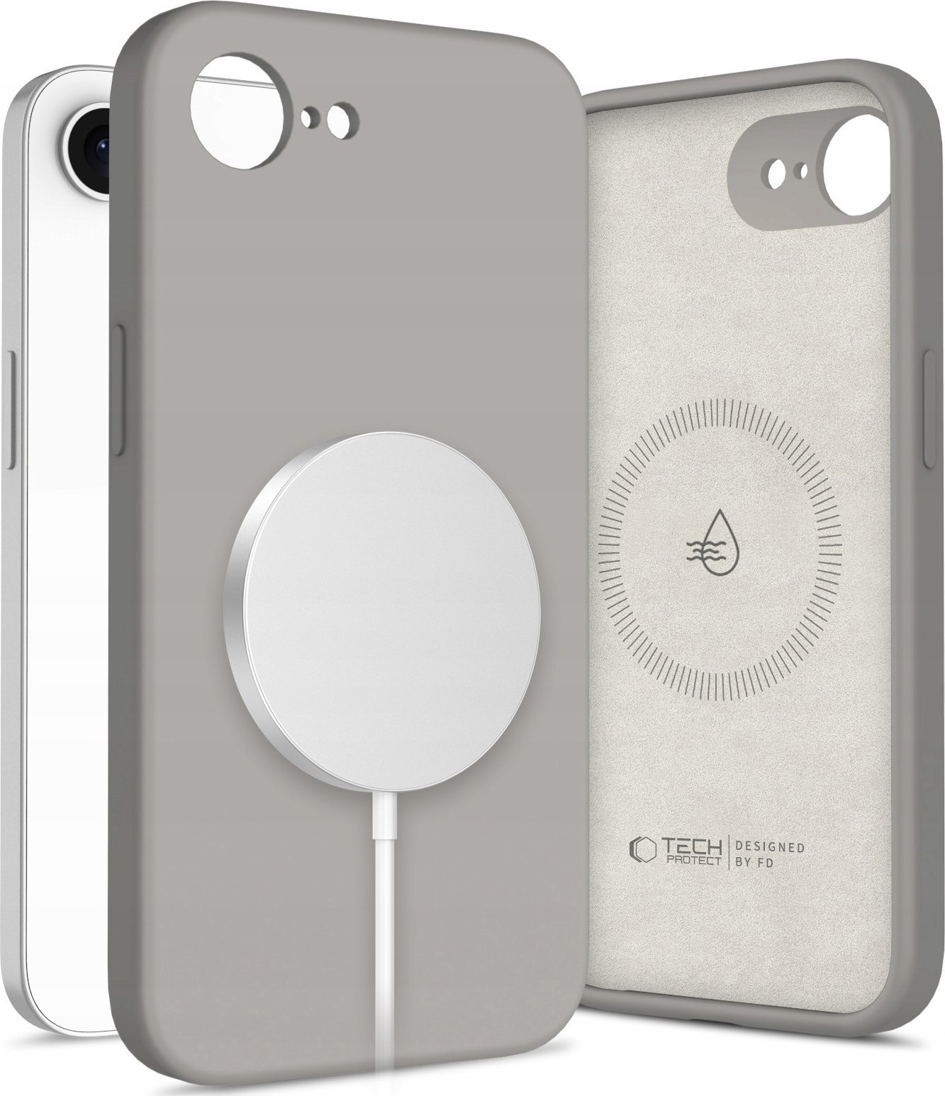TECH-PROTECT LIQUID SILICONE MAGSAFE IPHONE 16E STONE GREY