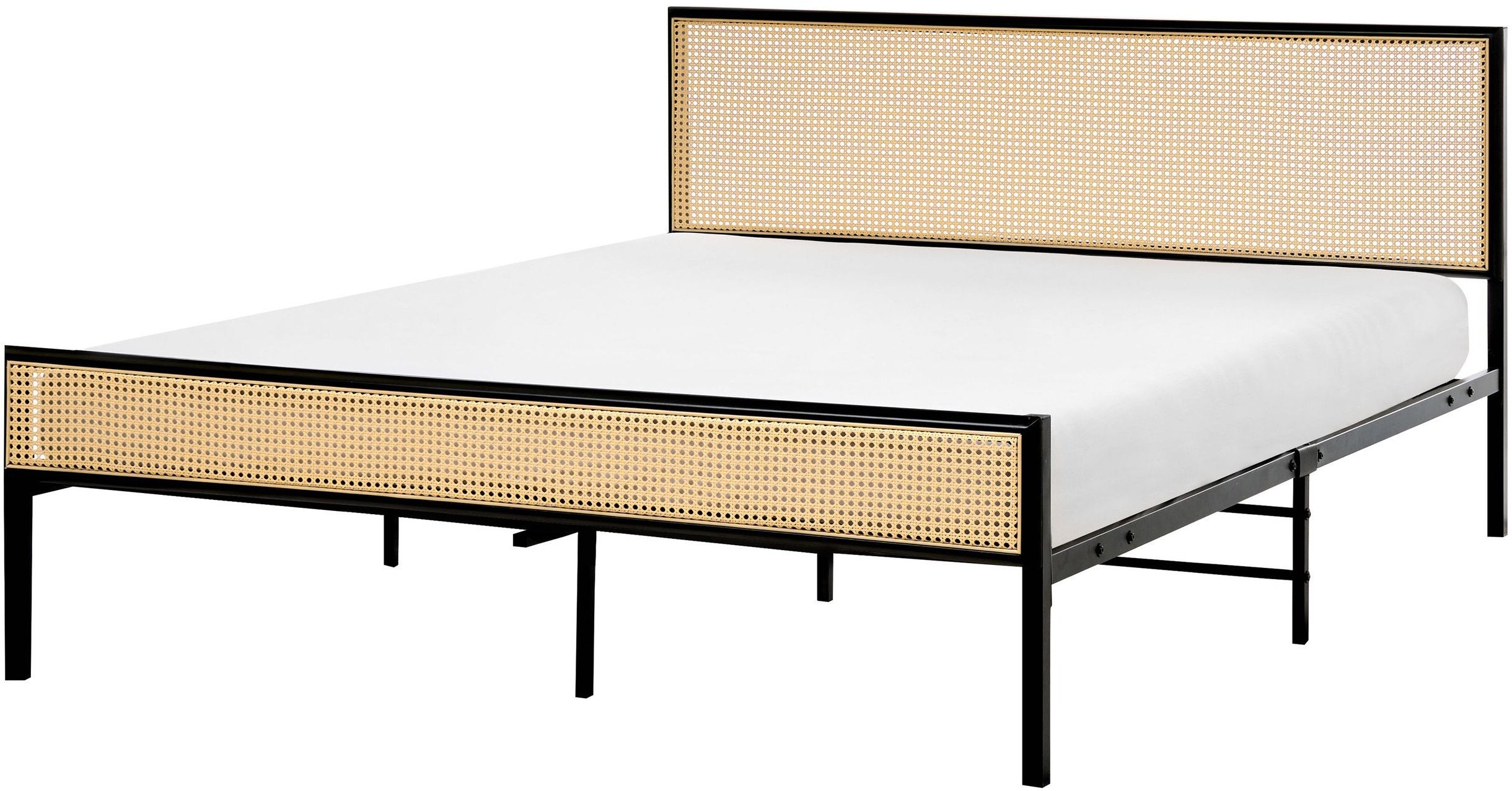 Łóżko Technorattan AVANTON 160 x 200 cm Czarny