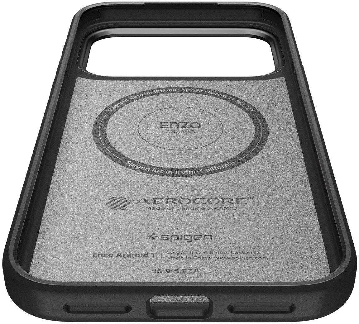 Etui Spigen Enzo Aramid "T" MagSafe na iPhone 17 Pro - czarne
