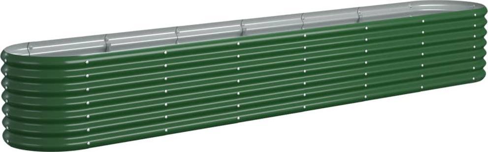 vidaXL vidaXL Donica ogrodowa, malowana proszkowo stal, 260x40x36 cm, zielona