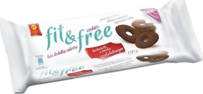 Cukry Nyskie FIT&FREE Herbatniki czekoladowe 120g Cukry Nyskie