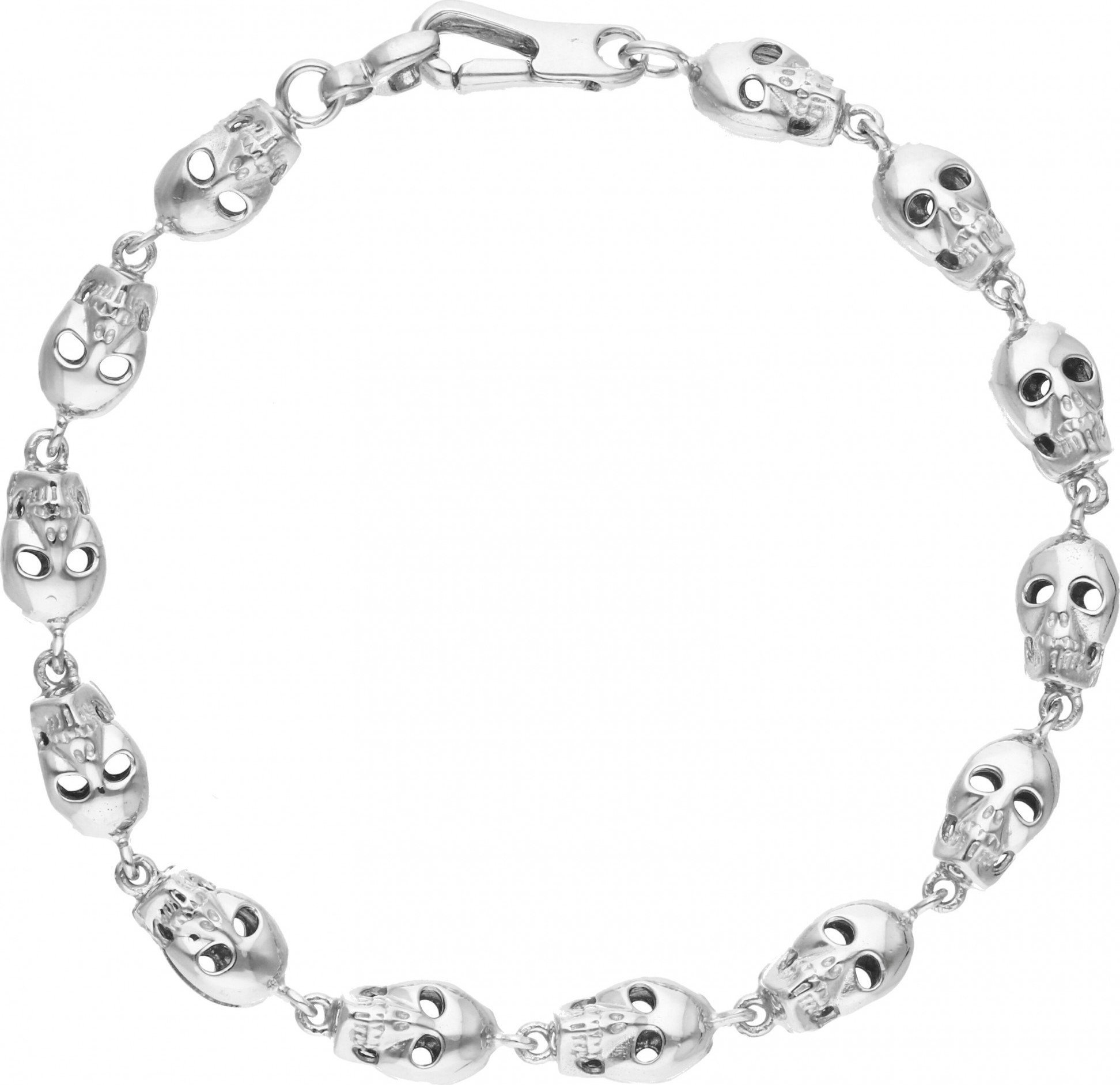Rosanto Srebrna rodowana bransoleta z czaszkami 22 cm 925