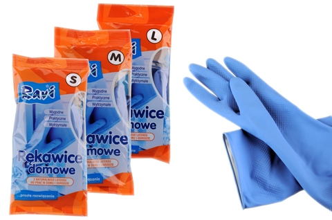 Ravi Rękawice gumowe flokowane L