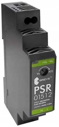 SilentiumPC Zasilacz impulsowy PSR 01512 230/ 12VDC 1,25A 15W on DIN rail, Input: 85-264VACVAC, Ta70, 17000-1551