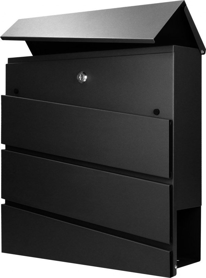 Orno Skrzynka na listy BORNEO z galwanizowanej stali z gazetnikiem, kolor czarny