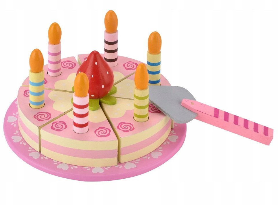 Drewniany Tort Urodzinowy Dla Dzieci Truskawka Na Rzepy