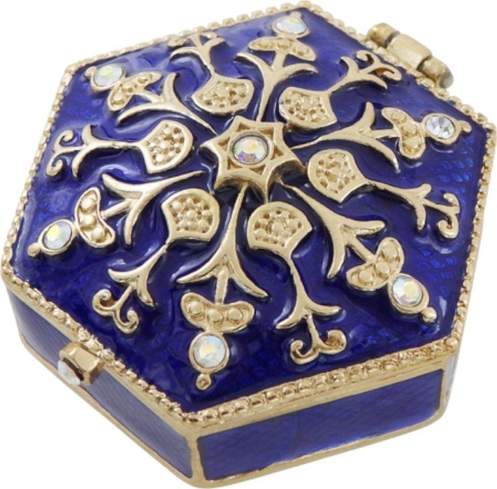 Giftdeco Bogato zdobione metalowe pudełeczko prezentowe z kryształkami