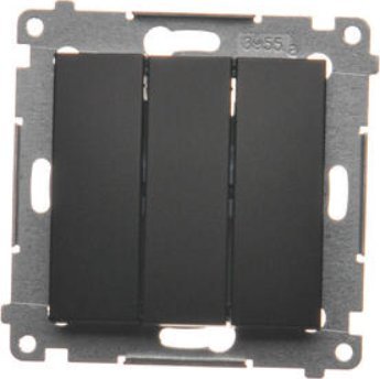 Kontakt-Simon Simon 54 Łącznik potrójny z podświetleniem LED (moduł) 10AX 250V szybkozłącza czarny mat DW31L.01/49