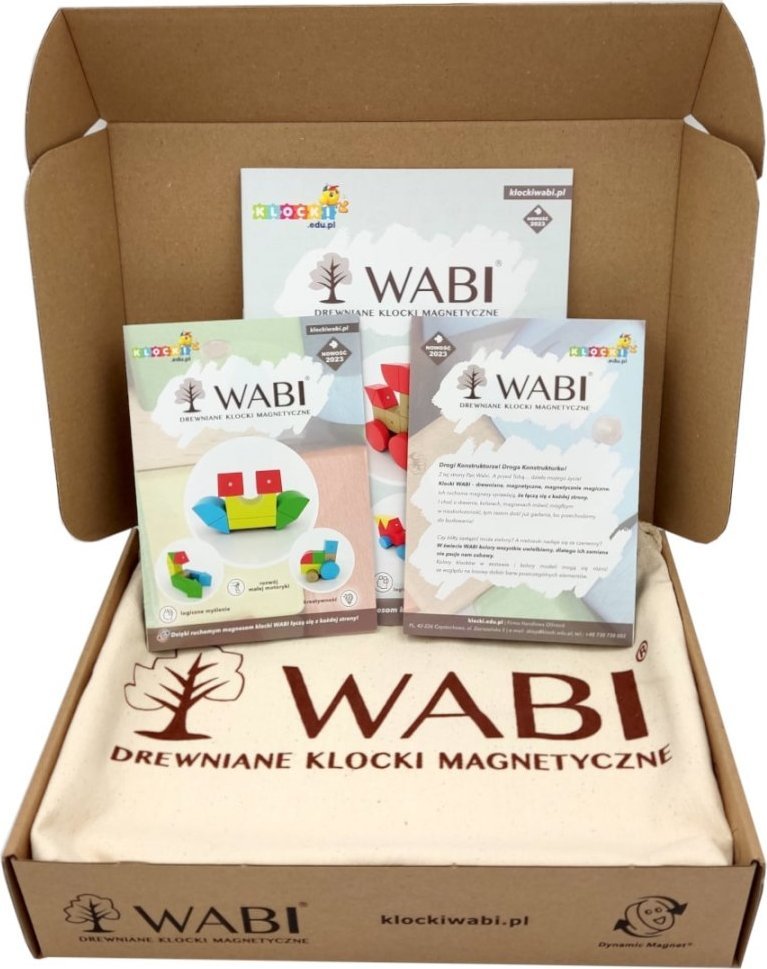 Woopie Drewniane klocki magnetyczne WABI 40 el. [152 ruchome magnesy]