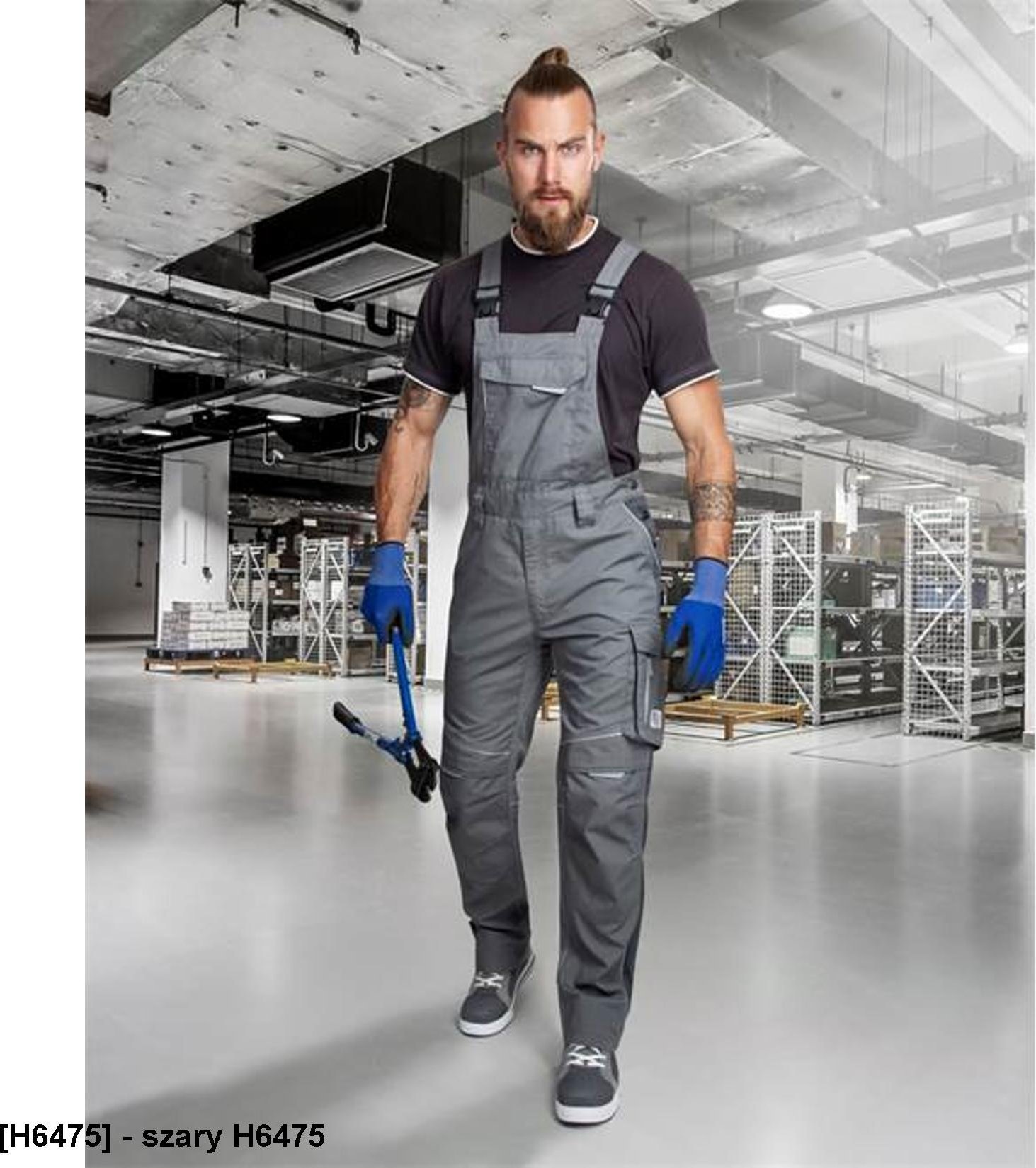 Ardon ARDON URBAN+ - Spodnie ogrodniczki ARDONURBAN+ jasno-czerwone skrócone - szary H6475 L