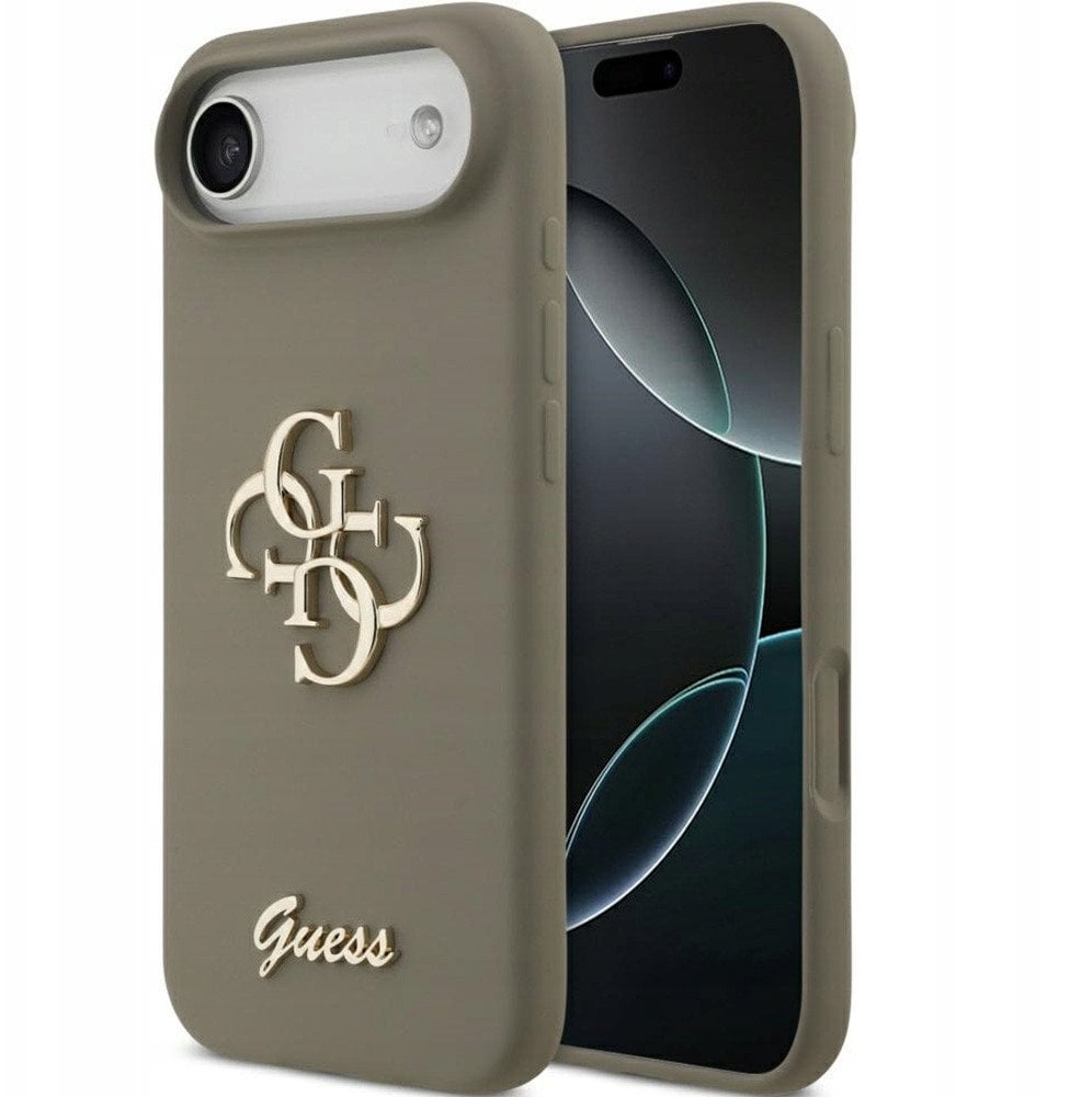 Etui Guess Silicone Big 4G Script do iPhone Air brązowy