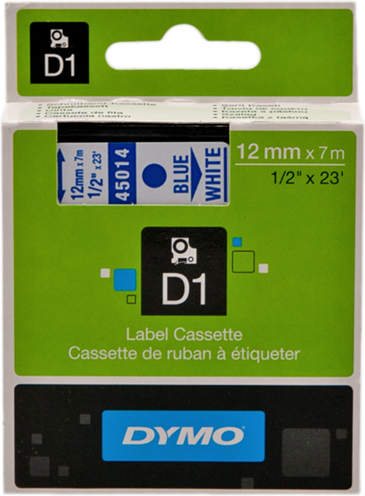 Dymo D1 12mm Blue/White labels 45014 (S0720540)
