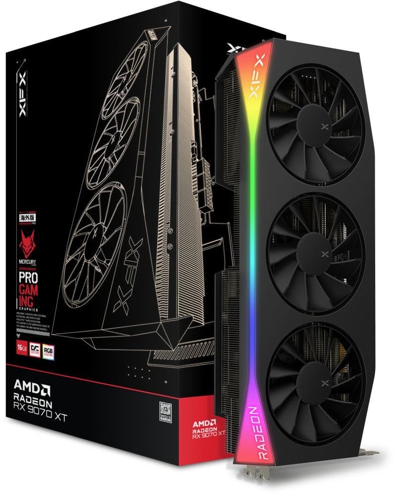 Karta graficzna XFX Mercury Radeon RX 9070 XT OC Gaming RGB 16GB GDDR6 (RX-97TRGBBB9)