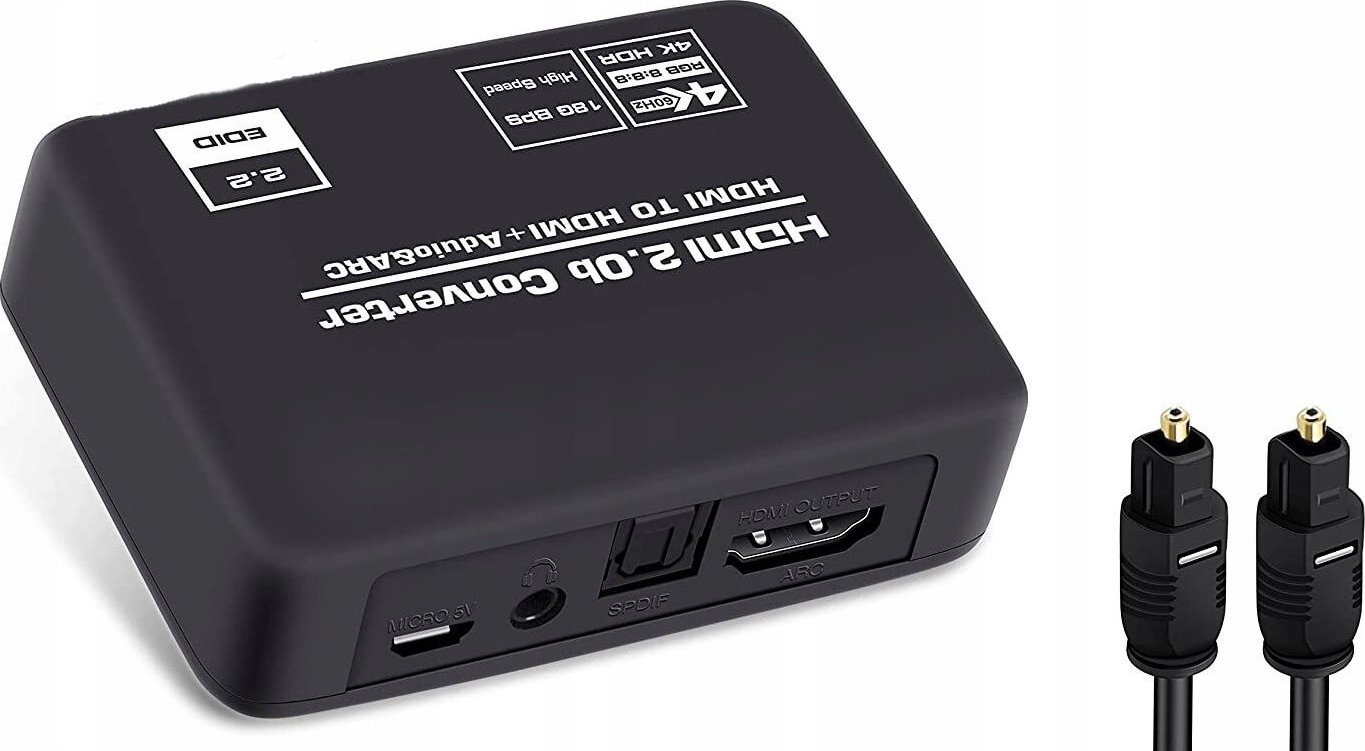 System przekazu sygnału AV Pawonik EKSTRAKTOR HDMI 2.0 TOSLINK KONWERTER ARC HDCP 4K