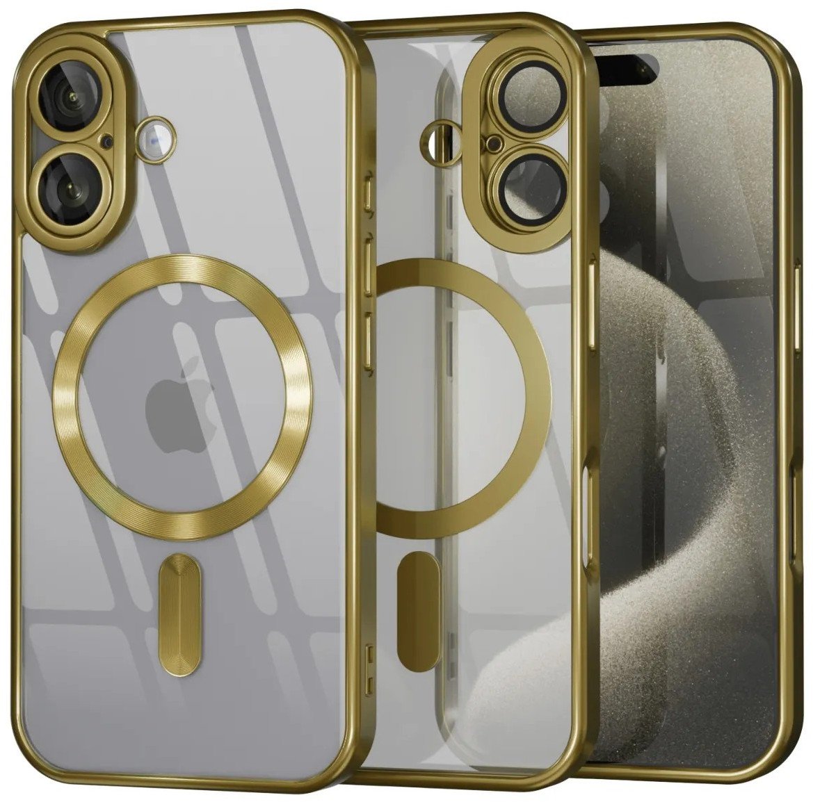 Etui Supero TPU Plating z MagSafe do iPhone 16 Plus, złote