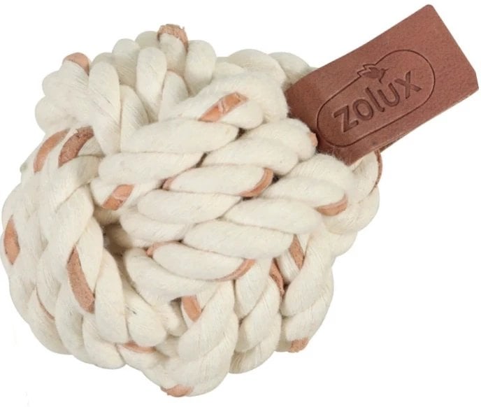 Zolux Zabawka dla psa do aportowania piłka sznurowa Leather Touch 7cm