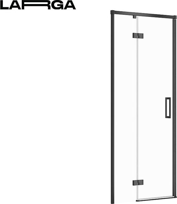 Cersanit S932-127 Drzwi Na Zawiasach Kabiny Prysz Larga Czarna 80x195 Lewe Szkło TRANS // KNC.DRZ-LARGA-80X195-TR-L-CZ