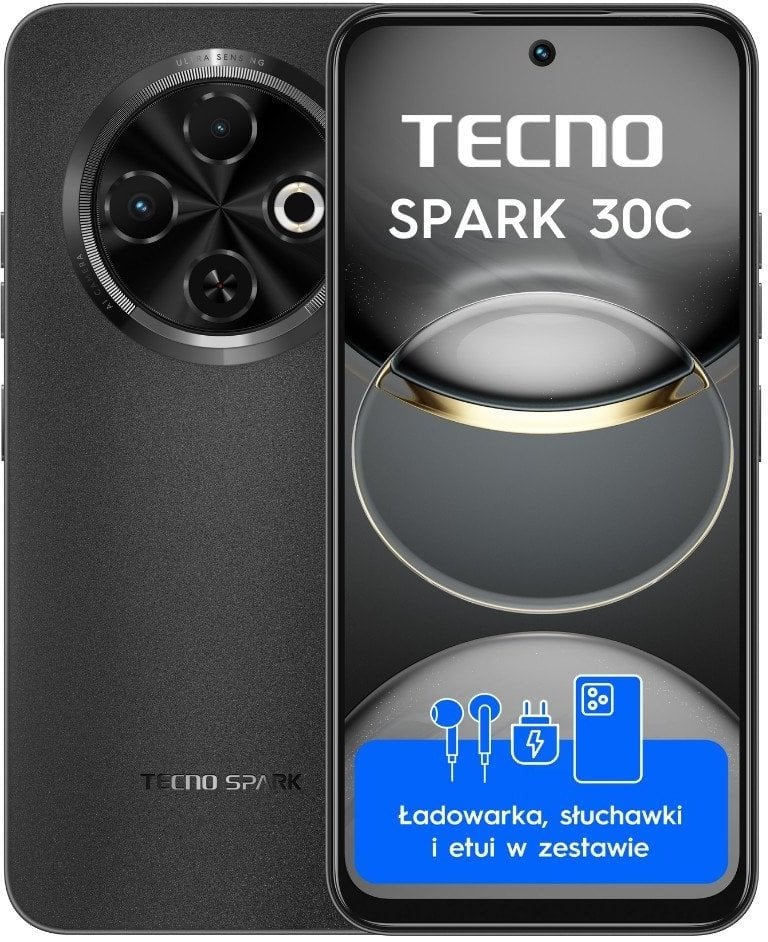 Smartfon Tecno Spark 30C 4/128GB Czarny (4894947051746)