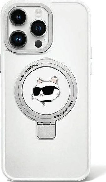 Karl Lagerfeld Karl Lagerfeld KLHMP15LHMRSCHH iPhone 15 Pro 6.1" biały/white hardcase Ring Stand Choupette Head MagSafe