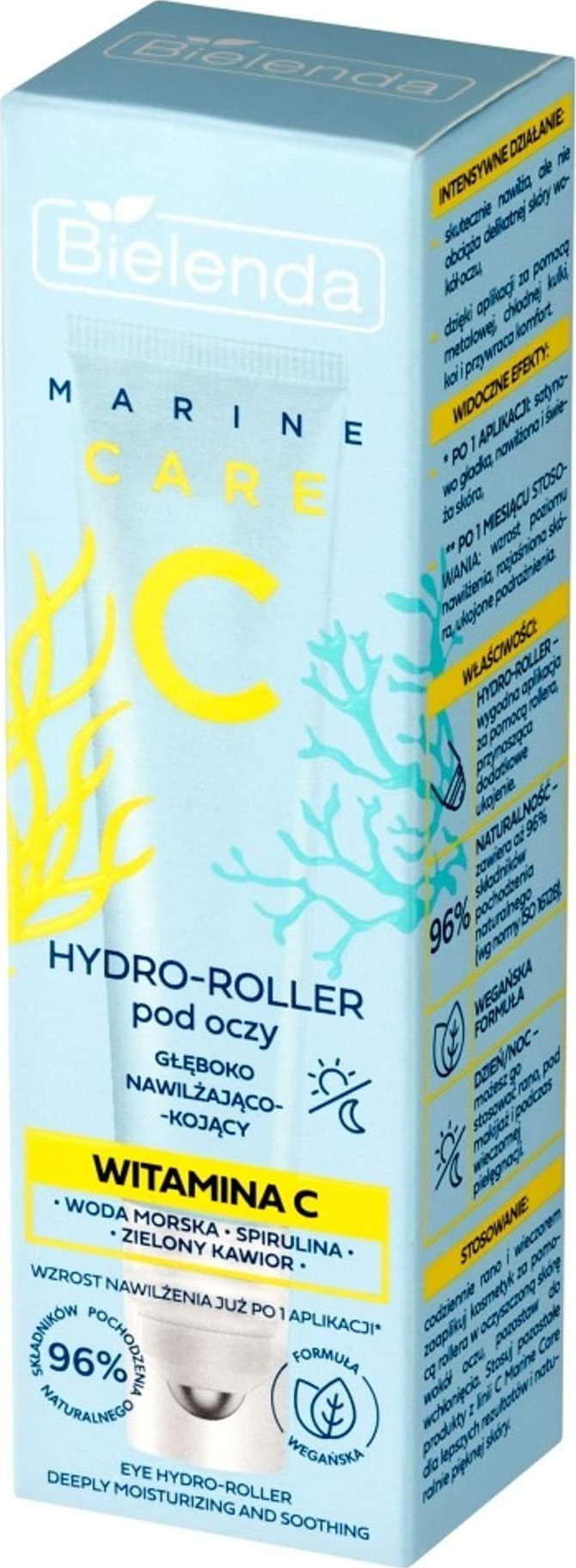 Bielenda BIELENDA Marine Care C Hydro-roller pod oczy głęboko nawilżająco kojący na dzień i noc - Witamina C 15 ml