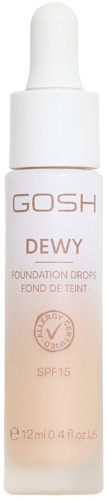 Gosh Dewy Foundation Drops rozświetlający podkład w kroplach 004 Fair 12ml