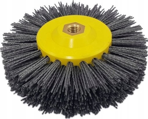 Glob Szczotka do postarzania drewna z włókna ściernego fi 155mm z gwintem M14 granulacja 80