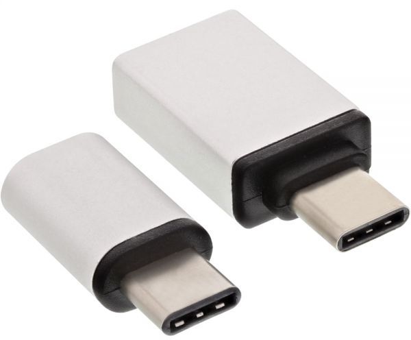 Adapter USB InLine USB-C - microUSB USB-C - USB Biały (35809)