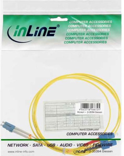 InLine Patchcord światłowodowy Duplex LC/SC 9/125µm, 0.5m (88656S)