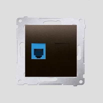 Kontakt-Simon Gniazdo telefoniczne SIMON54 pojedyncze RJ12 brąz - DT1.01/46