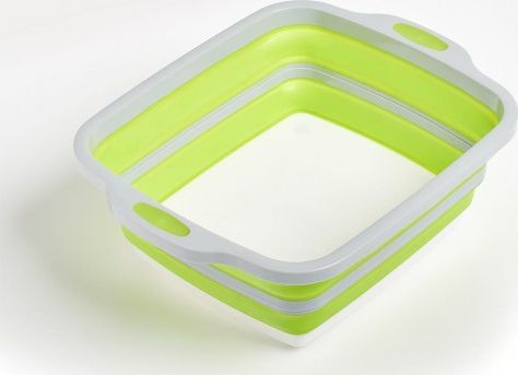 Zeller Składana miska 2 w 1, plastik, szary / zielony