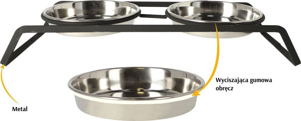 Dingo Zestaw Metalowy do Karmienia Psa i Kota 2x180ml