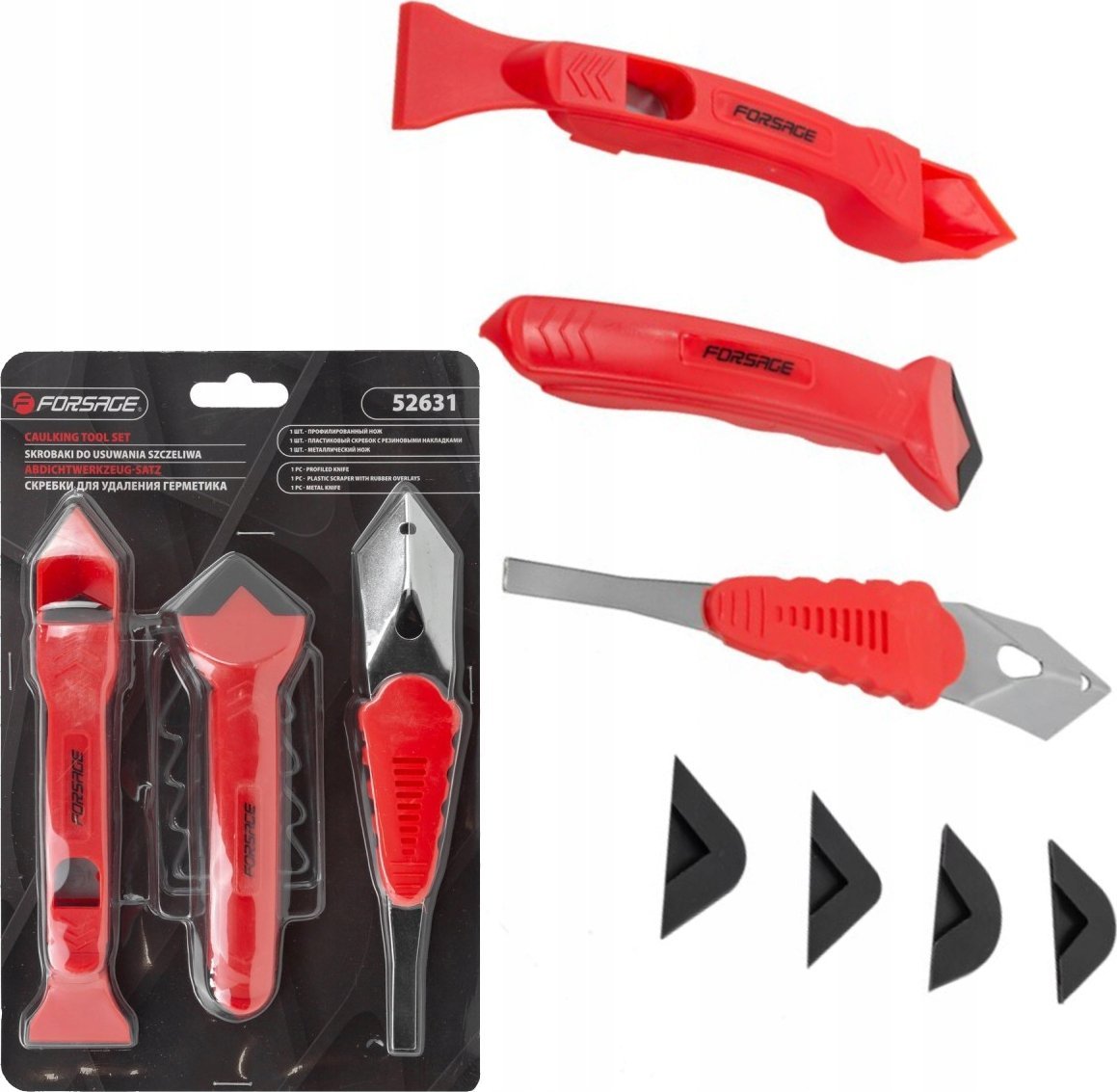 Forsage Zestaw skrobaków do usuwania nadmiaru silikonu/uszczelniacza