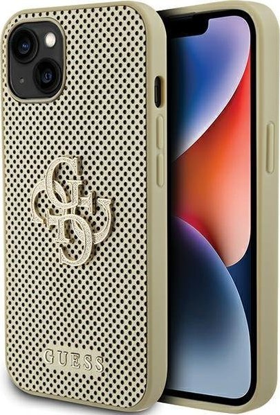 Guess GUHCP15SPSP4LGD iPhone 15 6.1" złoty/gold hardcase Perforated 4G Glitter