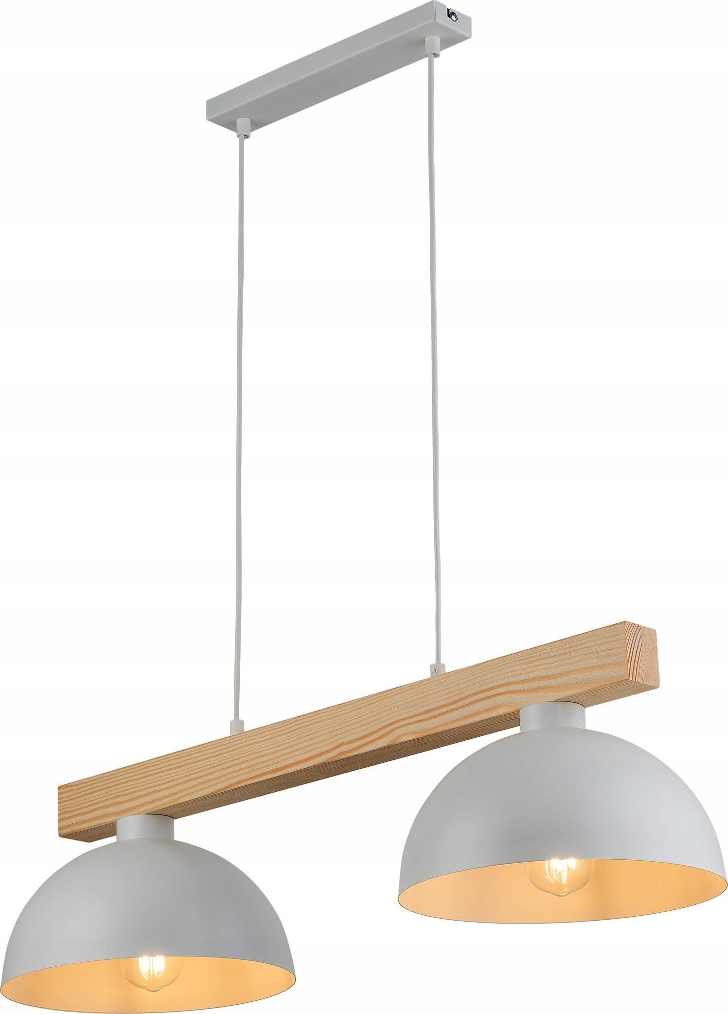 Lampa wisząca TKKRYWULT Tk Lighting Oslo 4713 lampa wisząca zwis 2x15W E27 biała/drewniana