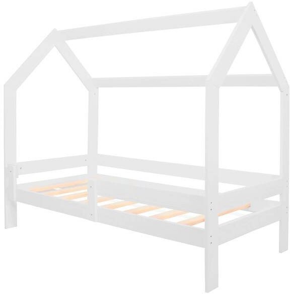 Łóżko domek 160x80 cm drewniane łóżeczko dla dziecka UNIWERSALNY