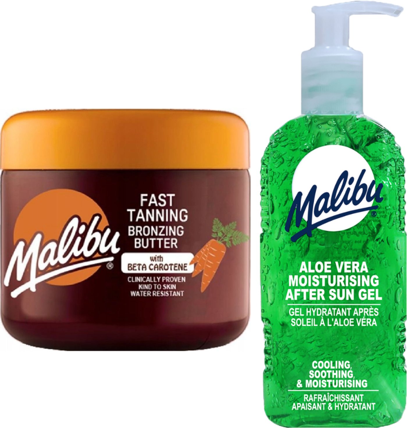 Malibu Przyspieszacz Do Opalania 300ml + Aloe Żel Po Opalaniu 200ml