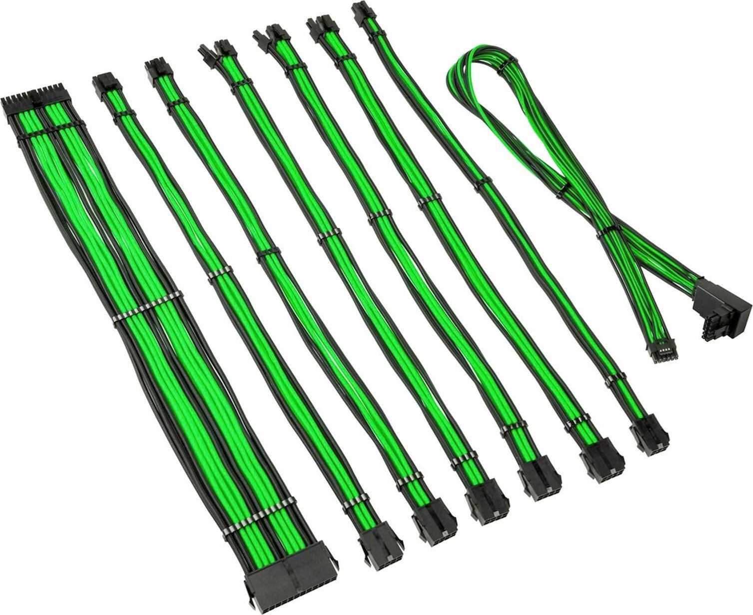 Kolink Kolink Core Pro Braided Cable Extension Kit 12V-2x6 Type 2 - Venom Green