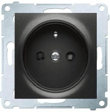 Kontakt-Simon Gniazdo pojedyncze SIMON54 z/u 16A IP20 z przesłoną torów antracyt - DGZ1CZ.01/48