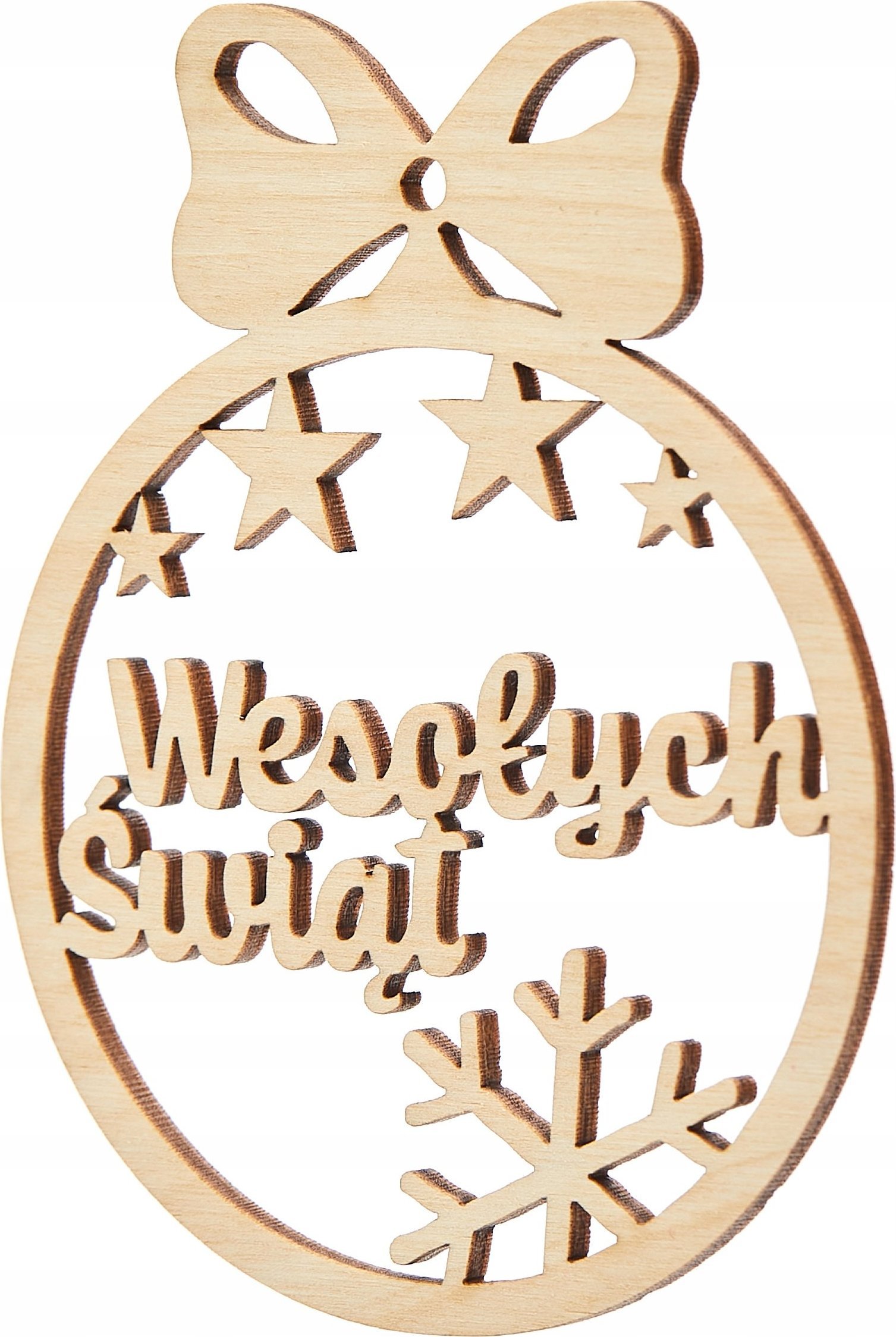 Techrebal BOMBKA NA ŚWIĘTA Z ŻYCZENIAMI DREWNIANA PREZENT