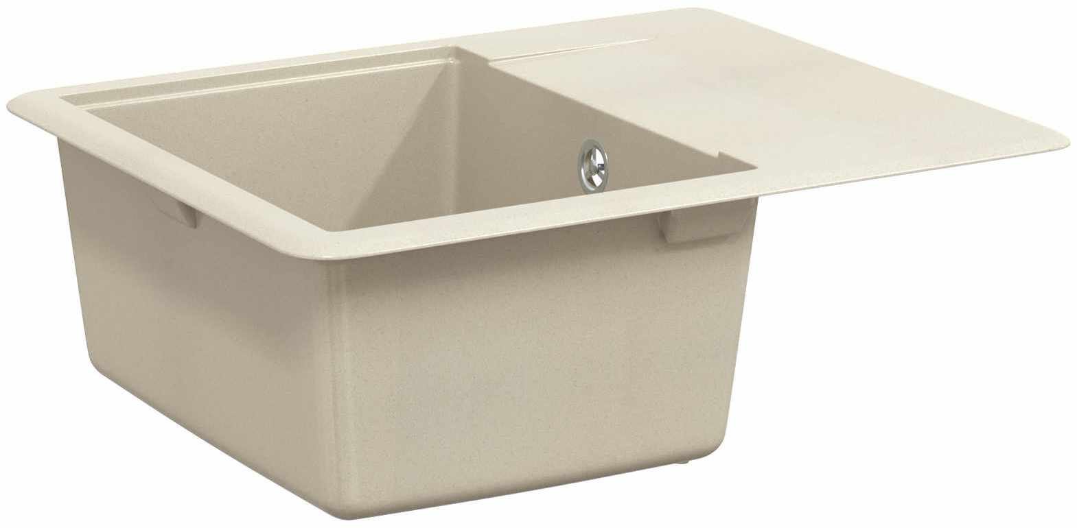 vidaXL Zlew Beżowy 560 x 460 mm 80% Kwarc i 20% Żywica