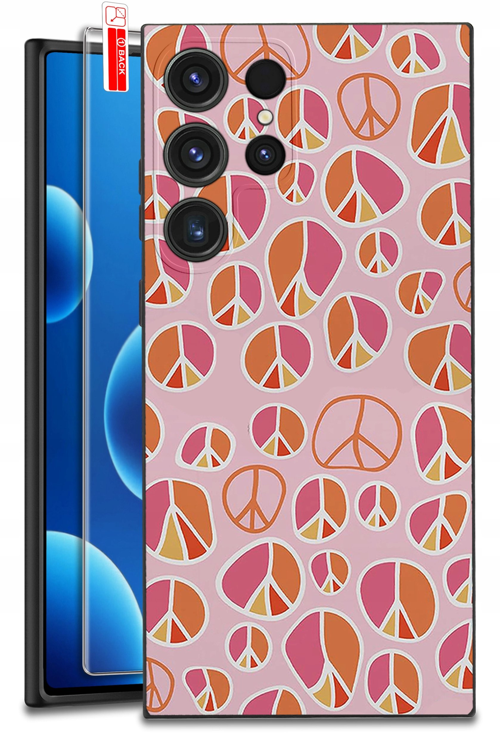 ETUI do Samsung Galaxy S25 Ultra WZORY | SILIKONOWE MATT CASE + SZKŁO 9H