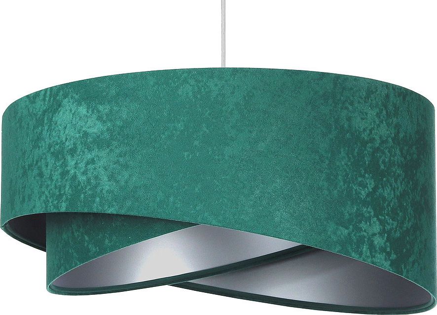 Lampa wisząca Lumes Zielono-srebrna welurowa lampa wisząca - EX972-Rublo