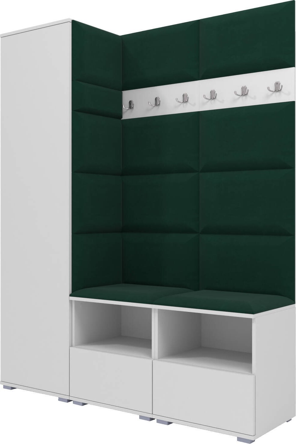 Ravio Tapicerowana garderoba Nela II - kolor biały + tkanina Trinity 28