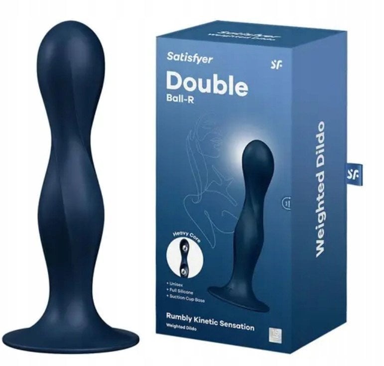 SATISFYER_Double Ball-R dildo z kulkami gejszy Dark Blue
