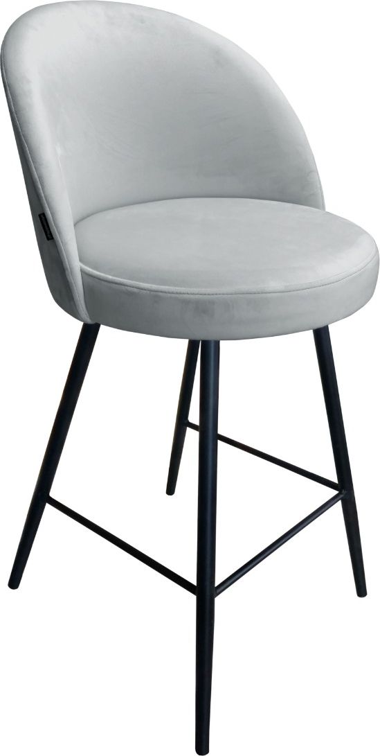 Atos Hoker TANEW VELVET jasno szary na czarnych metalowych nogach ATOS