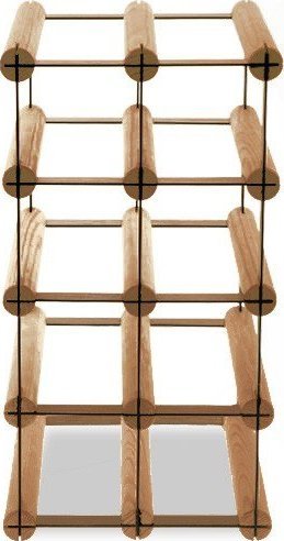 Wamar-Sosenka Regał na wino Stojak na 8 Butelek Szklanych/ PET RW-8/ 2x4 Brązowy Metal + Drewno RW-8-2X4-8_O_BR