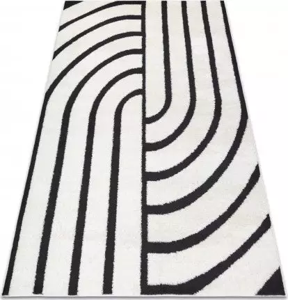 Dywany Łuszczów Dywan MODE 8631 geometryczny krem / czarny, 80x150 cm