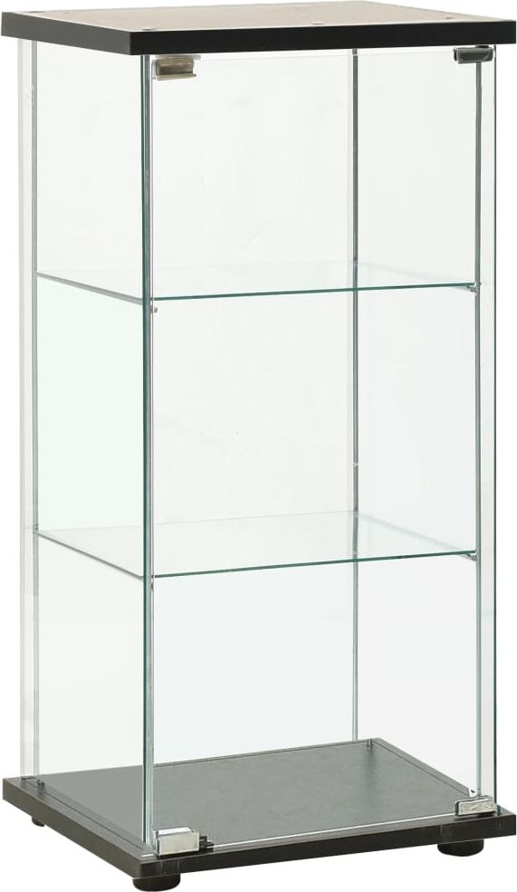 vidaXL Szafka ze szkła hartowanego, czarna